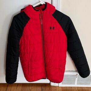 Under Armour youth large Red and Black Quilted Puffer Jacket